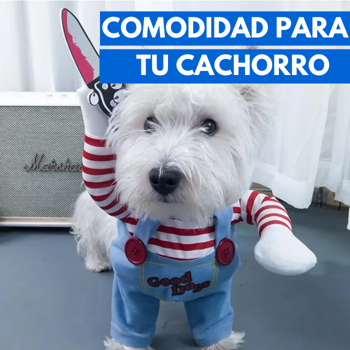 Disfraz de Chucky para mascotas  - Calidad Premium